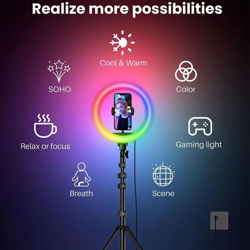 Light for Filming Studio Lights Ring Light Video Lighting Stream Light Camera Light Dimmable Photography Lighting Kit for Video