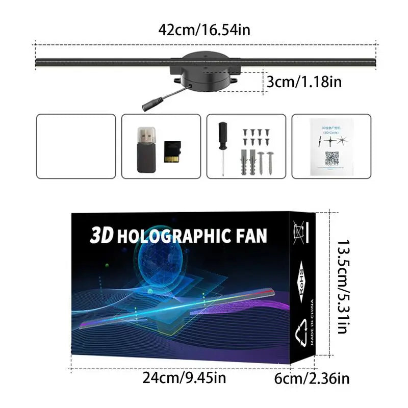 ventilador proyector led holografico